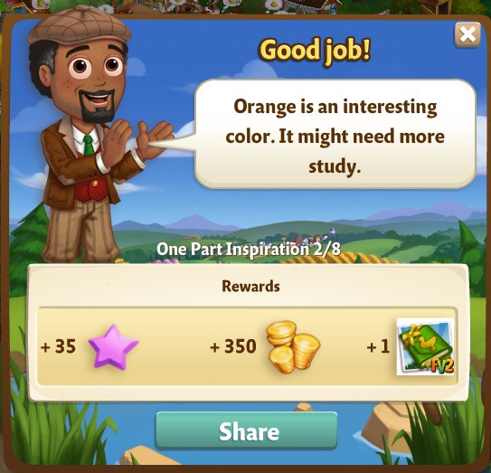farmville 2 one part inspiration: orange you glad rewards, bonus