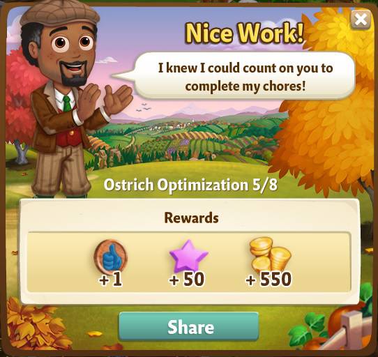 farmville 2 ostrich optimization: racing recess rewards, bonus