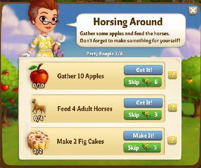 farmville 2 party people: horsing around tasks