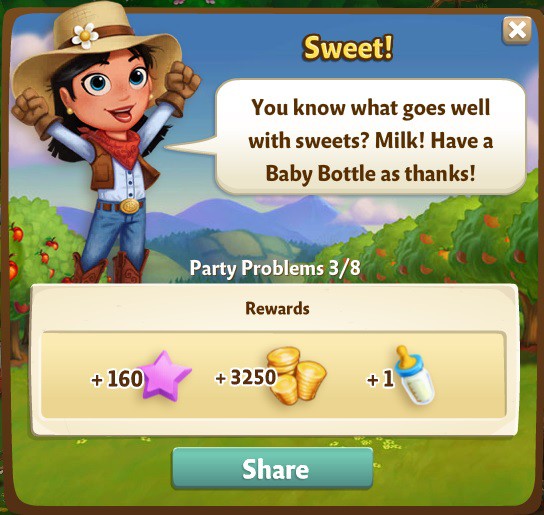 farmville 2 party problems: a sweet spread rewards, bonus