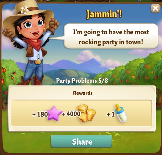 farmville 2 party problems: jam session rewards, bonus