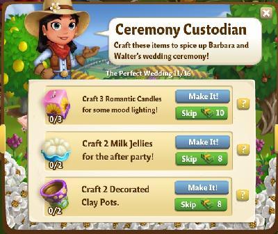 farmville 2 the perfect wedding: ceremony custodia tasks