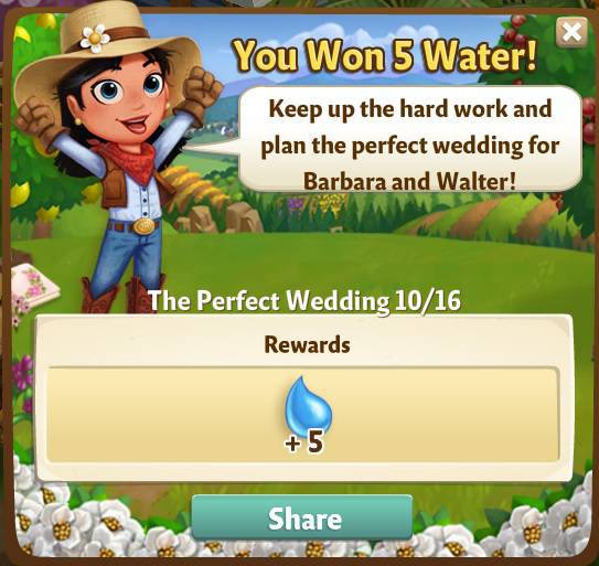 farmville 2 the perfect wedding: milk maids of honor rewards, bonus