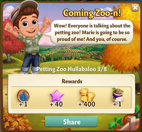 farmville 2 petting zoo hullabaloo: door to door rewards, bonus