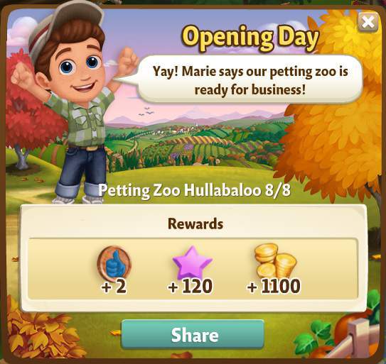 farmville 2 petting zoo hullabaloo: home stretch rewards, bonus