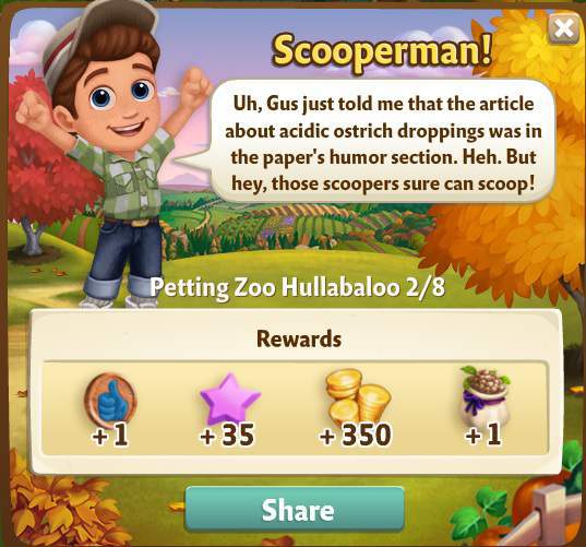 farmville 2 petting zoo hullabaloo: scoop s up rewards, bonus