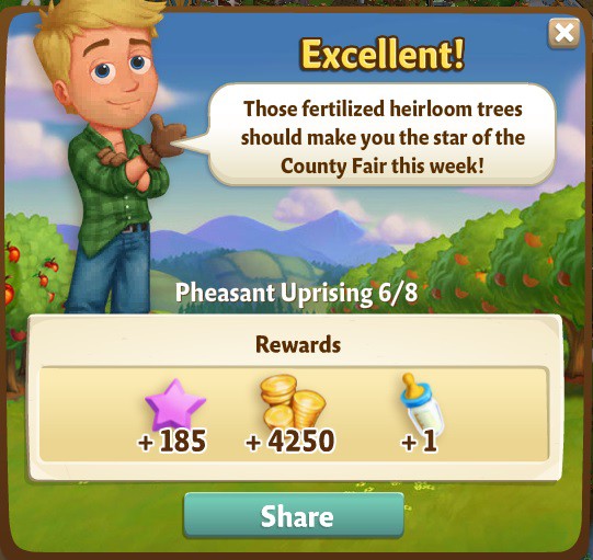 farmville 2 pheasant uprising: re-leaf for marie rewards, bonus