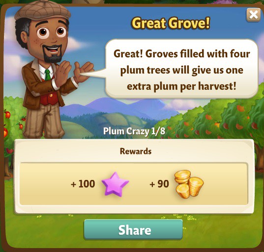 farmville 2 plum crazy: groom a grove to grow a trove rewards, bonus
