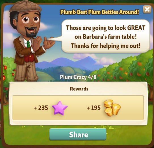 farmville 2 plum crazy: plumb done crafted some plum betty rewards, bonus