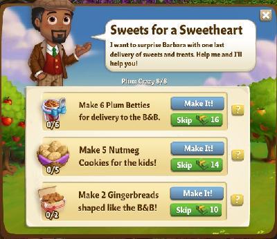 farmville 2 plum crazy: sweets for a sweetheart tasks