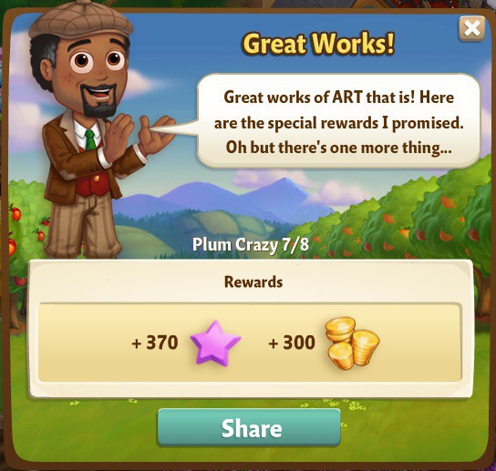 farmville 2 plum crazy: vase race rewards, bonus
