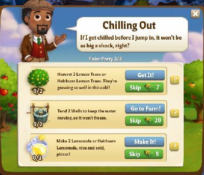 farmville 2 polar party: chilling out tasks