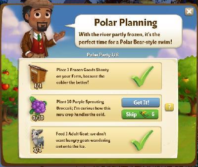 farmville 2 polar party: polar planning tasks