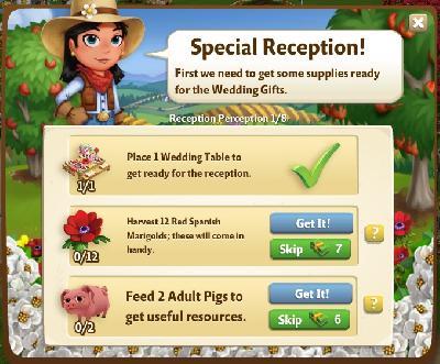 farmville 2 reception perception: special reception tasks