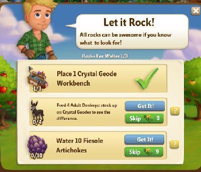 farmville 2 rocks for walter: let it rock tasks