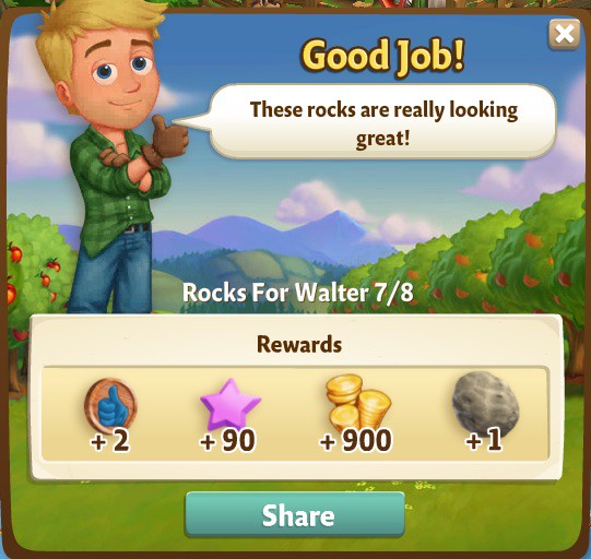 farmville 2 rocks for walter: polishing a rock rewards, bonus