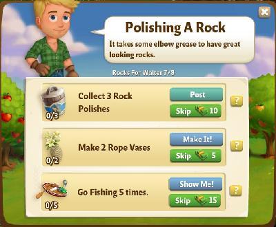 farmville 2 rocks for walter: polishing a rock tasks