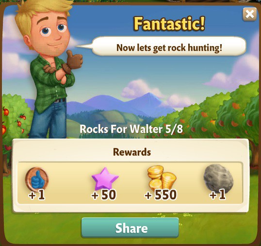 farmville 2 rocks for walter: rock energy rewards, bonus