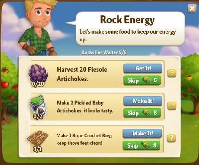 farmville 2 rocks for walter: rock energy tasks