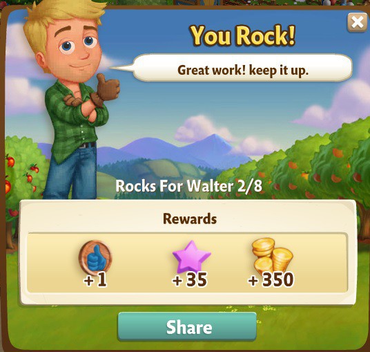 farmville 2 rocks for walter: rocks in a row rewards, bonus