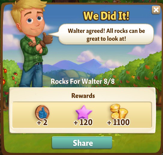 farmville 2 rocks for walter: the right rocks rewards, bonus