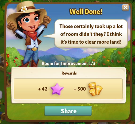 farmville 2 room for improvement: fruits of labor rewards, bonus