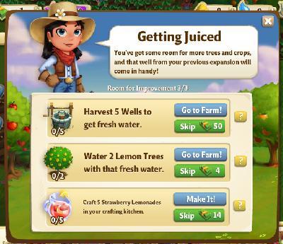 farmville 2 room for improvement: getting juiced tasks