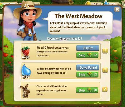 farmville 2 room for improvement: the west meadow tasks