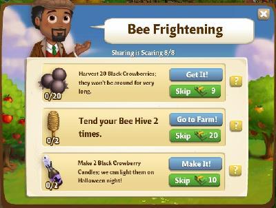 farmville 2 sharing is scaring: bee frightening tasks