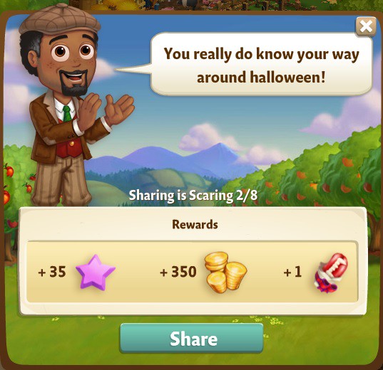 farmville 2 sharing is scaring: halloween spirits rewards, bonus