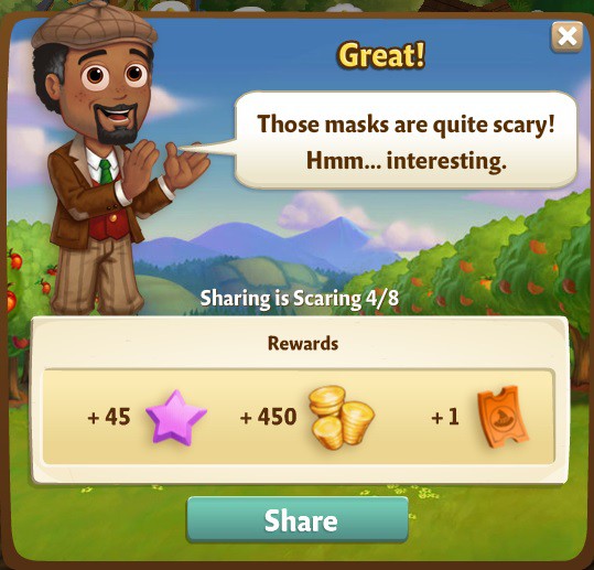 farmville 2 sharing is scaring: orange you scary rewards, bonus