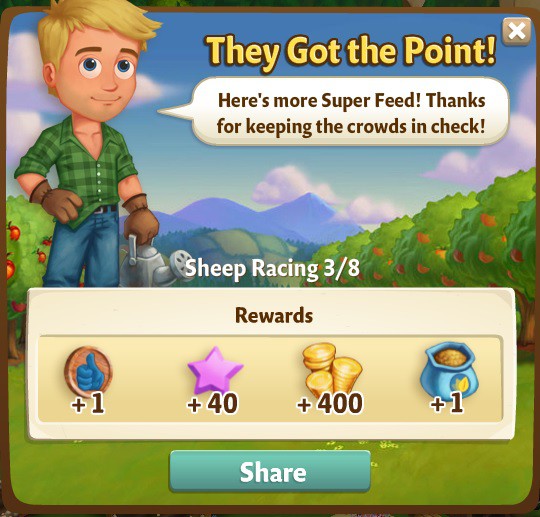 farmville 2 sheep racing: get your point across rewards, bonus