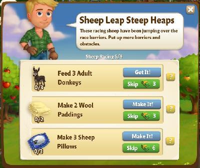 farmville 2 sheep racing: sheep leap steep heaps tasks