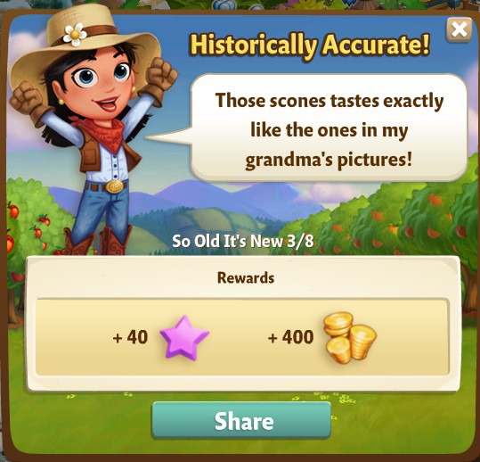 farmville 2 so old it's new: baking history rewards, bonus
