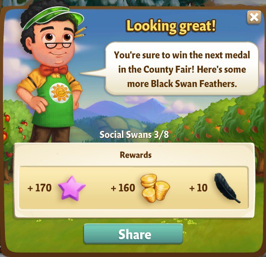 farmville 2 social swans: a fairer fair rewards, bonus