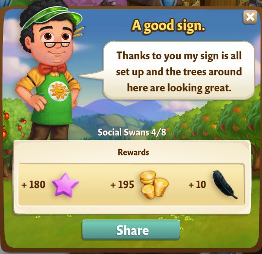 farmville 2 social swans: a sign of the times rewards, bonus