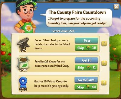 farmville 2 social swans: the county faire countdown tasks