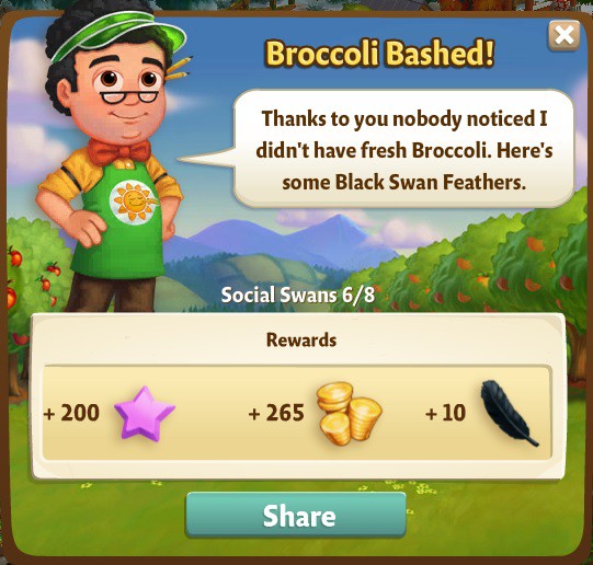 farmville 2 social swans: the good, the bad, and the broccoli rewards, bonus