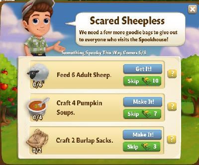 farmville 2 something spooky this way comes: scared sheepless tasks
