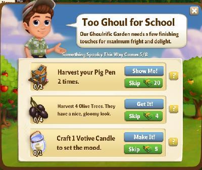 farmville 2 something spooky this way comes: too ghoul for school tasks
