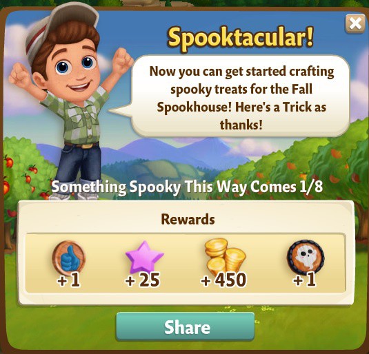 farmville 2 something spooky this way comes: tricks or treats rewards, bonus