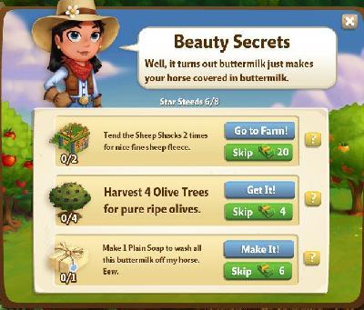 farmville 2 star steeds: beauty secrets part 6 of 8 tasks