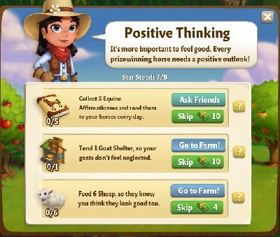 farmville 2 star steeds: positive thinking part 7 of 8 tasks
