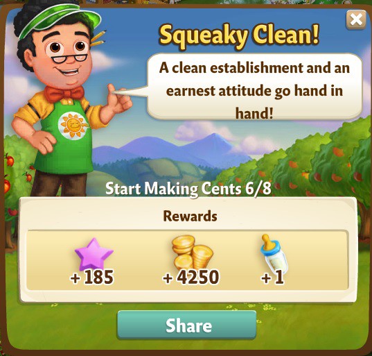 farmville 2 start making cents: clean business practice rewards, bonus