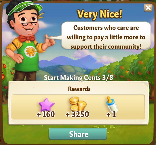 farmville 2 start making cents: community support rewards, bonus