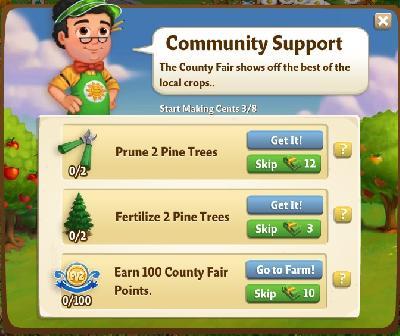 farmville 2 start making cents: community support tasks