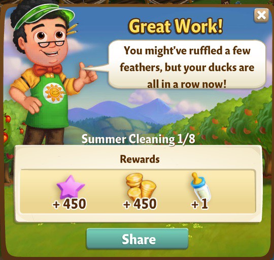 farmville 2 summer cleaning: feather dusting rewards, bonus