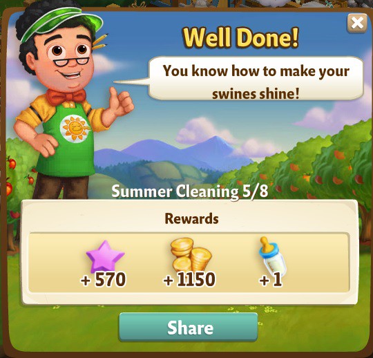 farmville 2 summer cleaning: hogwash rewards, bonus