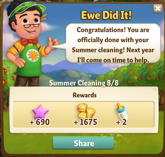farmville 2 summer cleaning: what the flock rewards, bonus