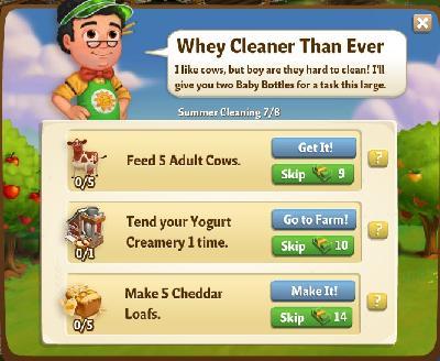 farmville 2 summer cleaning: whey cleaner than ever tasks